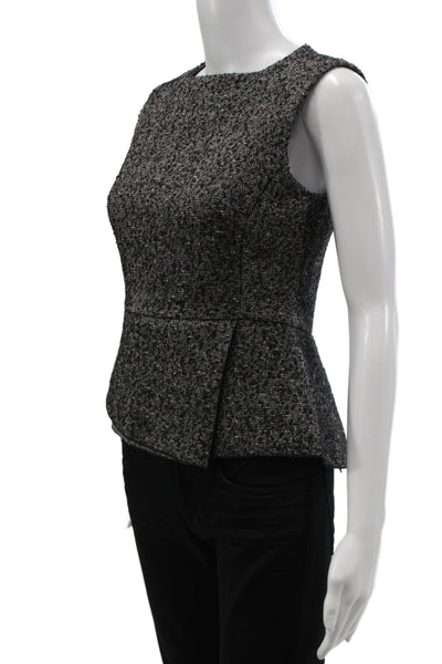 Derek Lam Women Black Cotton Sleeveless Round Neck Basic Blouse Size 38