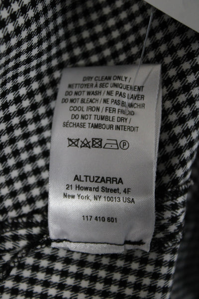 Altuzarra Women Basic Sleeveless V-Neck Check Cotton Zip Blouse Size 34