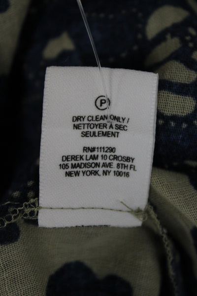 Derek Lam 10 Crosby Women Beige Floral Halter Tunic Blouse Size 0