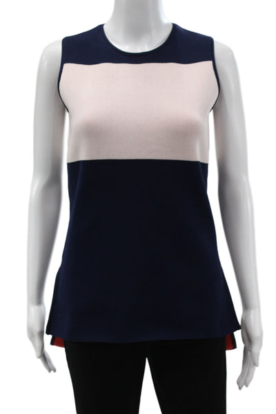 Derek Lam Womens Colorblock Sleeveless Tunic Crew Neck Blue Size 0P