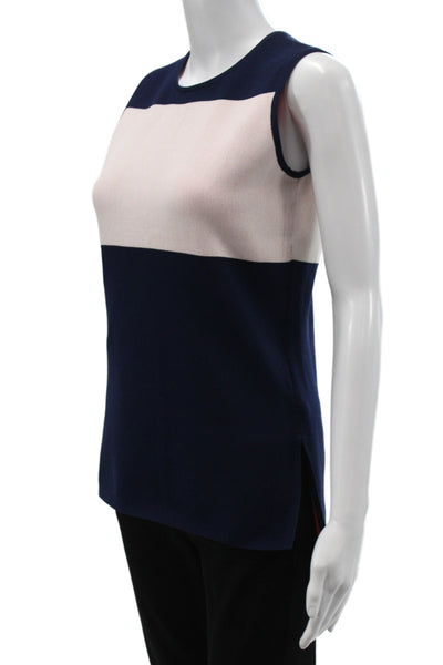 Derek Lam Womens Colorblock Sleeveless Tunic Crew Neck Blue Size 0P