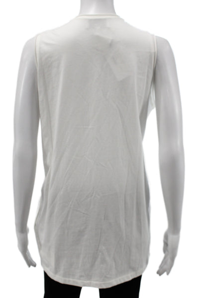 3.1 Phillip Lim Women White Cotton Sleeveless Tunic Tank Round Neck Size XS