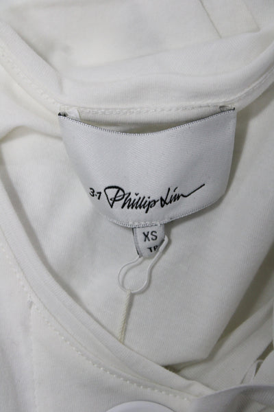3.1 Phillip Lim Women White Cotton Sleeveless Tunic Tank Round Neck Size XS