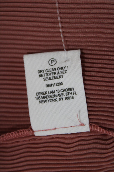 Derek Lam 10 Crosby Womens Tunic Blouse Pink High Neck Tie Long Sleeve Size 6