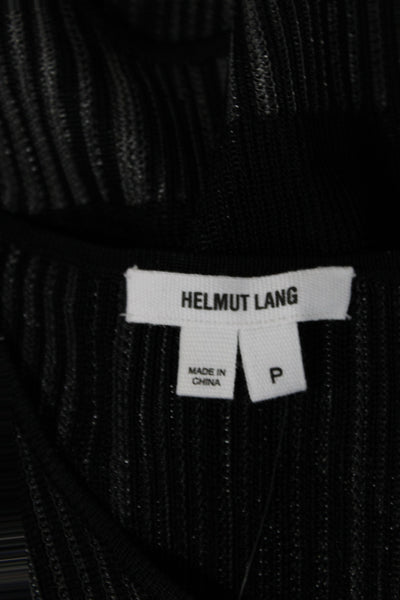 Helmut Lang Women Black Striped Scoop Neck Sleeveless Basic Tank Size 0P