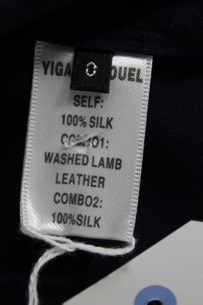 Yigal Azrouel Women Silk Halter Tank Top Blue Basic Sleeveless Size 0