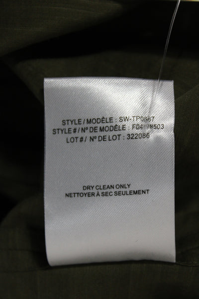 Helmut Lang Women Sleeveless Collared Military Tunic Button-Up Green Size 0P
