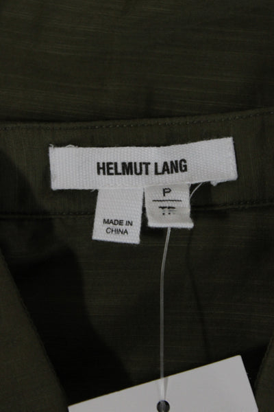 Helmut Lang Women Sleeveless Collared Military Tunic Button-Up Green Size 0P