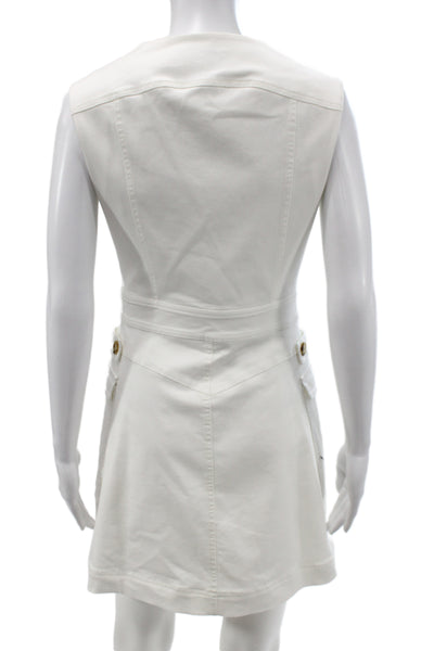 Derek Lam 10 Crosby Women Mini V-Neck Sleeveless White Dress Size 0