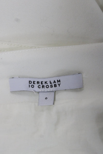 Derek Lam 10 Crosby Women Mini V-Neck Sleeveless White Dress Size 0