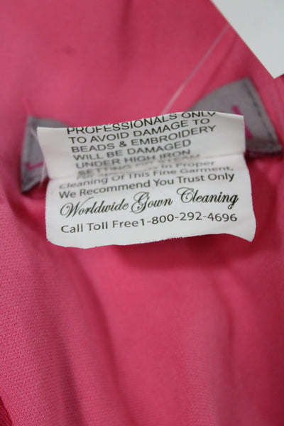 Jovani Women Maxi Dress Pink V-Neck Sleeveless Zip 100% Polyester Size 8