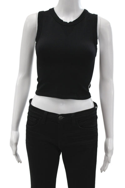 FP Movement Womens Cropped Black Tank Crewneck Athleisure Size XS