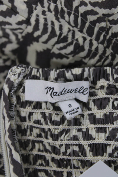 Madewell Women Sundress Brown Animal Print Square Neck Knee Length Size 0