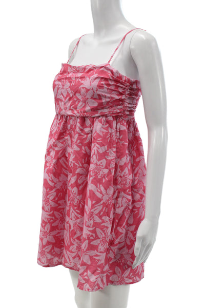 Charlie Holiday Womens Pink Floral Mini Dress Square Neck Sleeveless Size 4