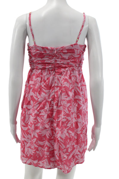 Charlie Holiday Womens Pink Floral Mini Dress Square Neck Sleeveless Size 4