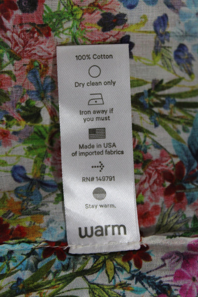 Warm Women Tunic Blouse Floral 3/4 Sleeve Multicolor Cotton Size 2