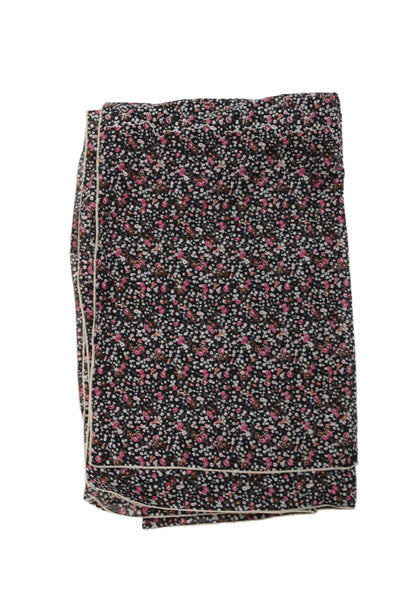 Acacia Womens Cotton Floral Print Wrap Shawl Black Size 42" x 60"