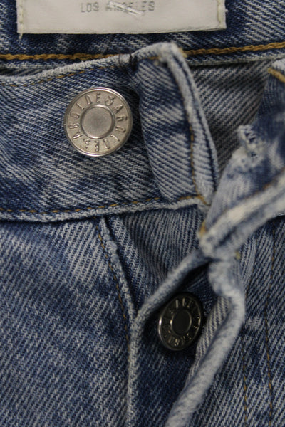 Agolde Women Straight Jeans Blue High Rise Button Fly Size 28