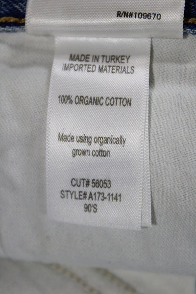 Agolde Women Straight Jeans Blue High Rise Button Fly Size 28