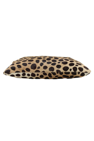 Clare Vivier Womens Calf Hair Leopard Print Zip Clutch Handbag Brown