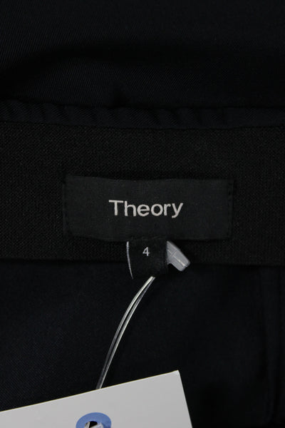 Theory Womens Dress Pants Black Polyester Zip Size 4