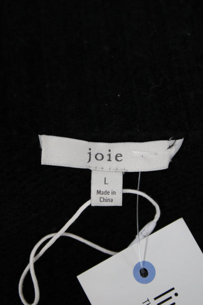 Joie Womens Collared Black Cardigan Long Sleeve Size L