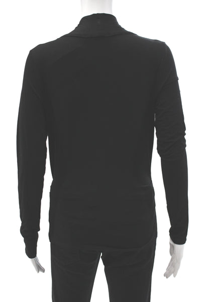Bailey 44 Women Jersey V-Neck Long Sleeve Black Blouse 95% Rayon Size M