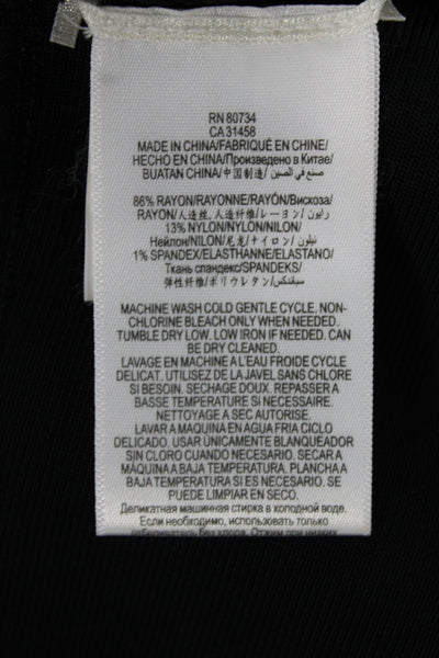 BCBGMAXAZRIA Women Cropped One Shoulder Tank Black Sleeveless Rayon Size L