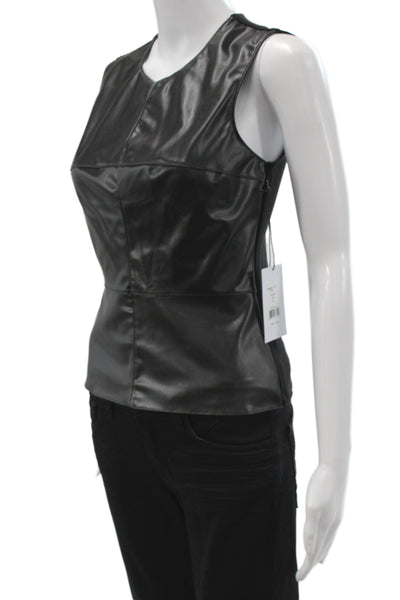 Bailey 44 Womens Basic Sleeveless Tank Black Zip Round Neck Size S