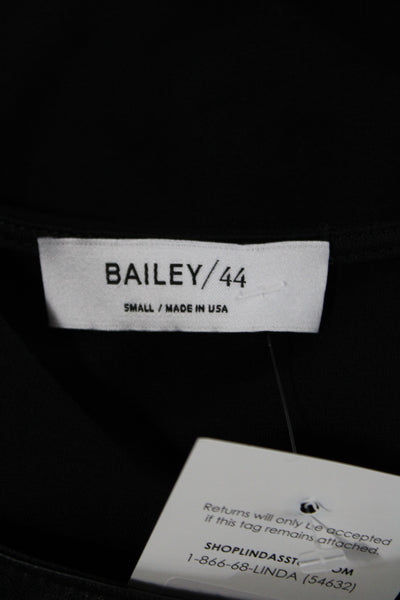 Bailey 44 Womens Basic Sleeveless Tank Black Zip Round Neck Size S