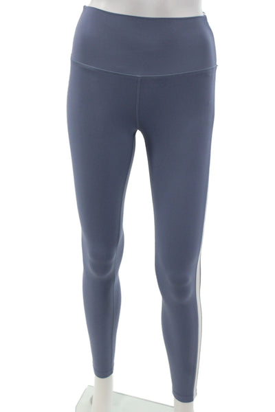 Splits59 Womens Compression Leggings Blue Striped Polyester Athleisure Size XS