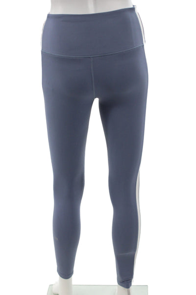 Splits59 Womens Compression Leggings Blue Striped Polyester Athleisure Size XS