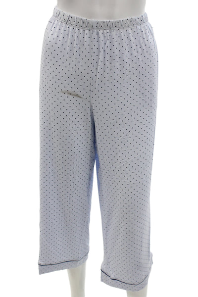 Kate Spade Women's Two Piece Short Sleeves Polka Pajama Set Blue Size L