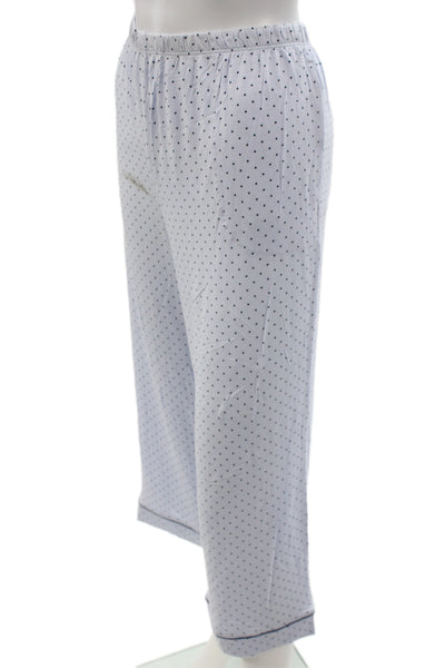 Kate Spade Women's Two Piece Short Sleeves Polka Pajama Set Blue Size L