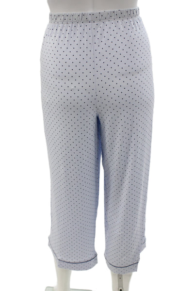 Kate Spade Women's Two Piece Short Sleeves Polka Pajama Set Blue Size L