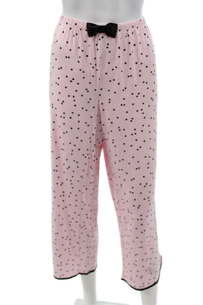 Kate Spade Women's Short Sleeves Two Piece Pajama Set Pink Polka Dot Size L