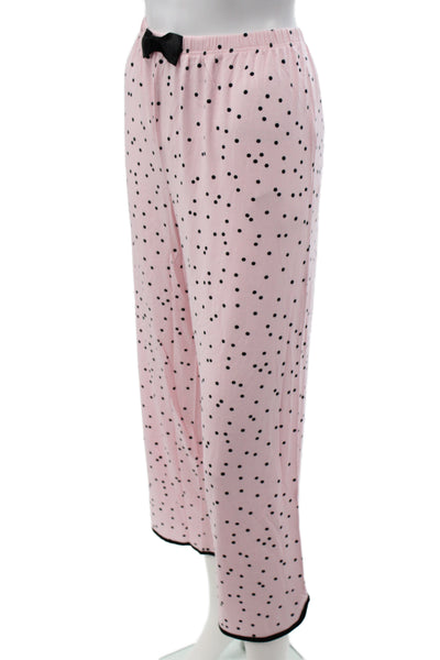 Kate Spade Women's Short Sleeves Two Piece Pajama Set Pink Polka Dot Size L