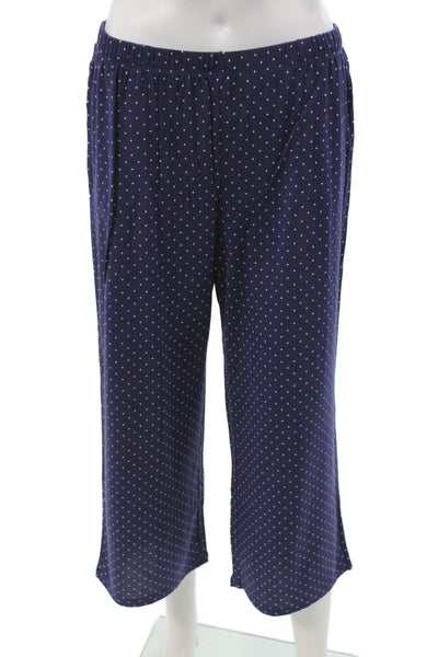 Kate Spade Women's Two Piece Short Sleeves Polka Pajama Set Blue Size M