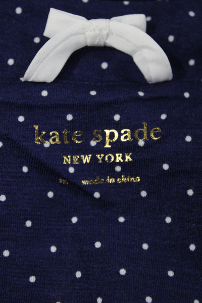 Kate Spade Women's Two Piece Short Sleeves Polka Pajama Set Blue Size M