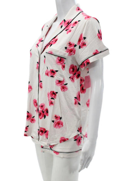 Kate Spade Women's Short Sleeves Floral Two Piece Pajama Set Size L
