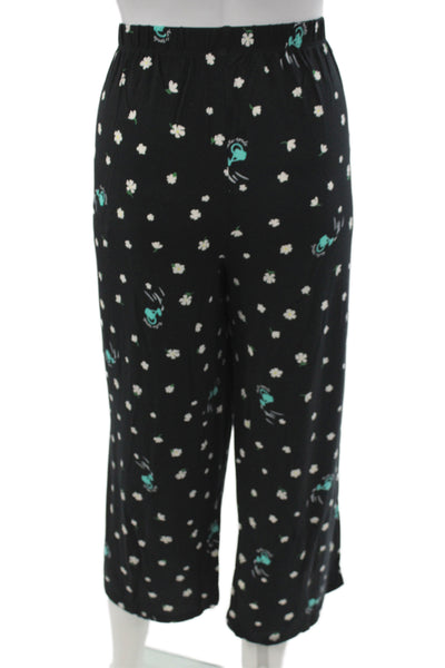 Kate Spade Women's Short Sleeves Two Piece Shorts Pajama Set Black Floral Size L