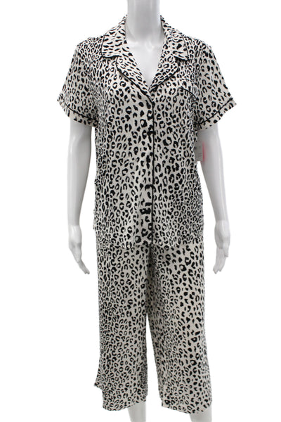 Kate Spade Women's Short Sleeves Two Piece Animal Print Pajama Sets Size L