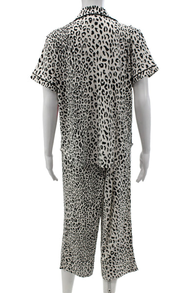 Kate Spade Women's Short Sleeves Two Piece Animal Print Pajama Sets Size L