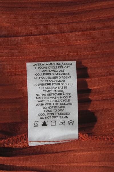 Joie Women Maxi Dress Orange V-Neck Short Sleeve Boho Polyester Size L