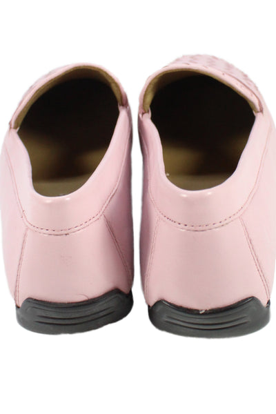 Robert Zur Womens Leather Petra Woven Slip-On Loafers Pink Size 11