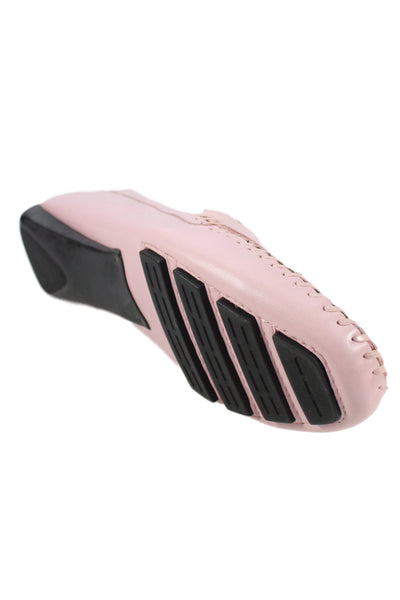 Robert Zur Womens Leather Petra Woven Slip-On Loafers Pink Size 11