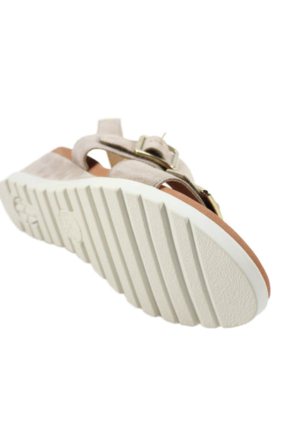 Mephisto Womens Ysabel Buckled Wedge Sandals Beige Size 11