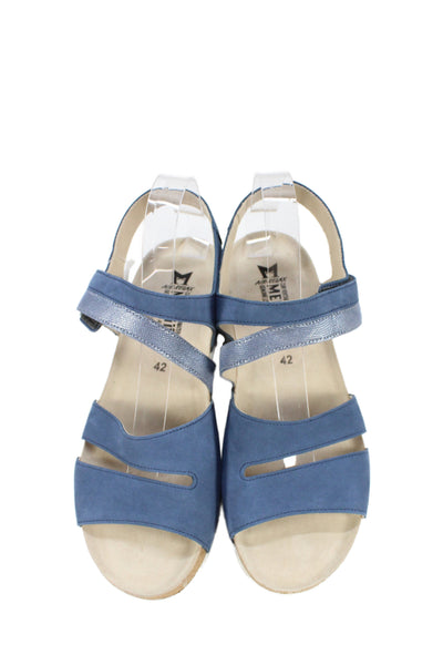 Mephisto Womens Suede Orly Slingbacks Sandals Denim Blue Size 12