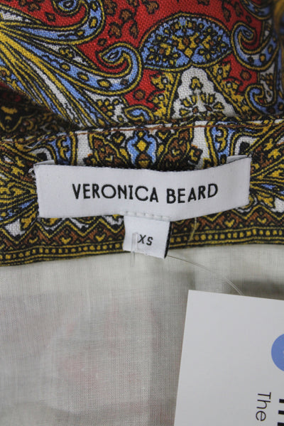 Veronica Beard Womens Paisley Linen Camisole Square Neck Sleeveless Size XS