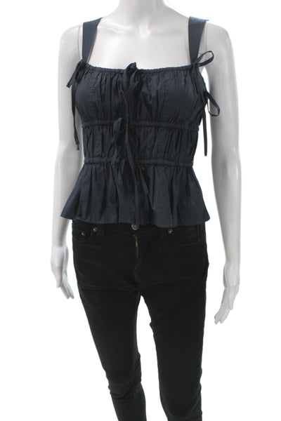 Ulla Johnson Women Black Camisole Blouse Square Neck Boho Size 2